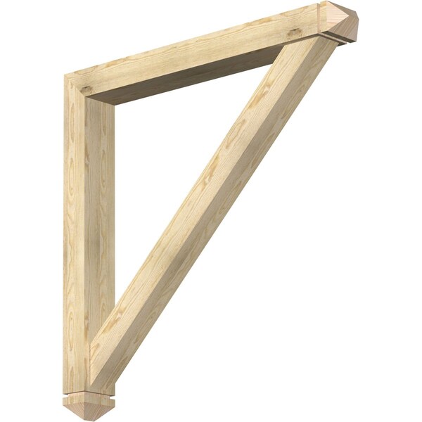 Ekena Millwork Traditional Arts and Crafts Rough Sawn Bracket w/ Offset Brace, Douglas Fir, 6"W x 48"D x 48"H BKT0604X48X48TRA03RDF - main